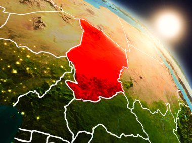 Chad gündoğumu sırasında uzaydan