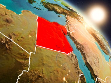 Mısır'dan gündoğumu sırasında alanı