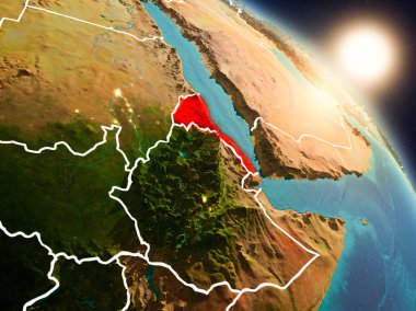 Eritre gündoğumu sırasında uzaydan