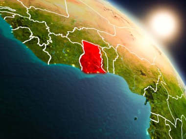 Gana gündoğumu sırasında uzaydan