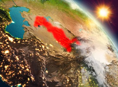 Sunrise yörüngeden Özbekistan