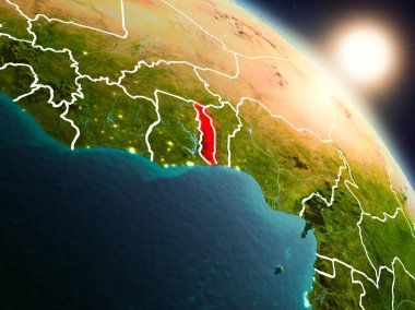 Togo gündoğumu sırasında uzaydan
