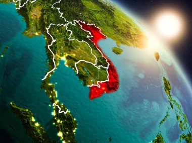 Vietnam gündoğumu sırasında uzaydan