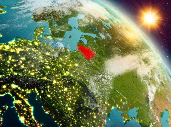 Lituania en la salida del sol de la órbita —  Fotos de Stock