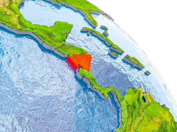 Nicaragua en modèle rouge de la Terre — Photo