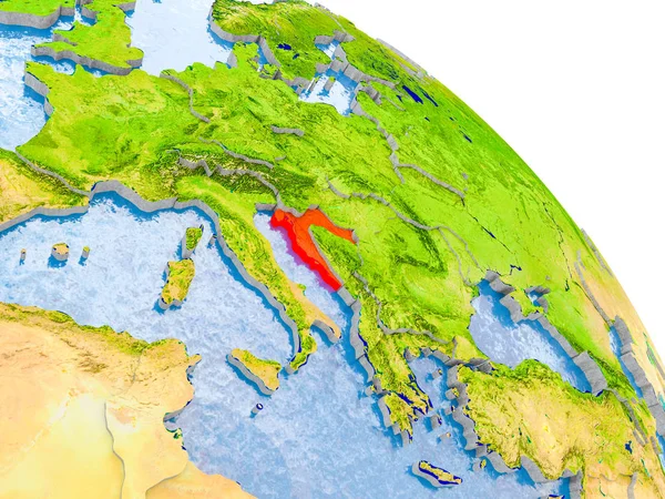Horvátország-piros modell a föld — Stock Fotó