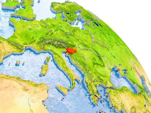 Словенії в червоних моделі Землі — стокове фото
