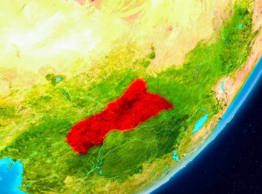 Orta Afrika'nın görünümünde kırmızı yörünge