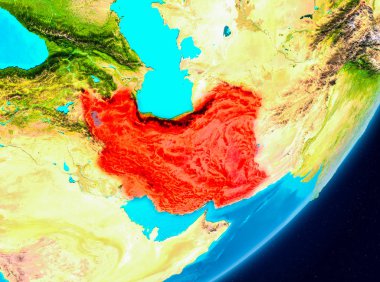 İran'ın yörünge görünümünde kırmızı