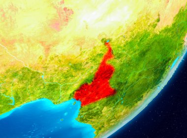 Kırmızı Kamerun yörünge görünümünde