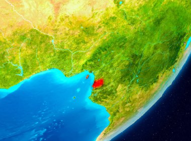 Ekvator Ginesi görünümünü kırmızı yörünge