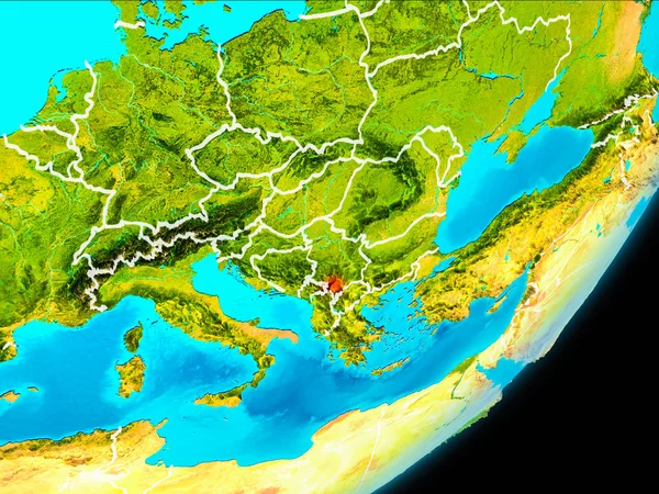 Orbit view of Kosovo — Stock Photo, Image