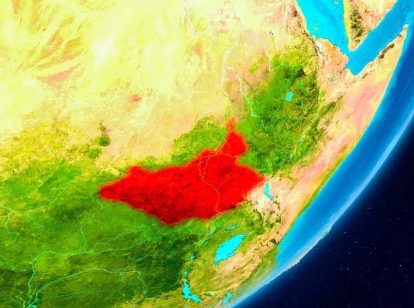 Güney Sudan görünümünü kırmızı yörünge