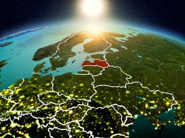 Sunrise yörüngeden Letonya