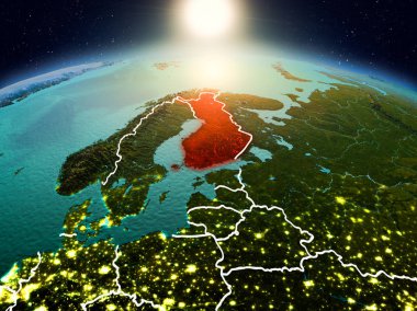 Yörüngeden gündoğumu Finlandiya'da