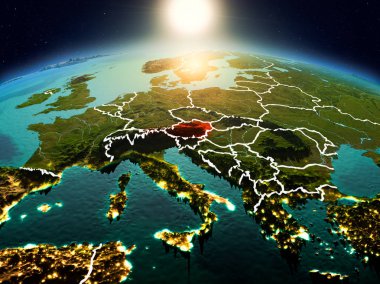 Yörüngeden gündoğumu Avusturya'da