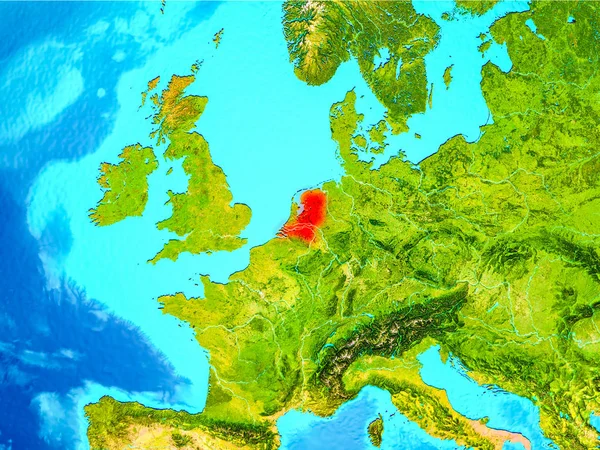 Holanda em vermelho na Terra — Fotografia de Stock