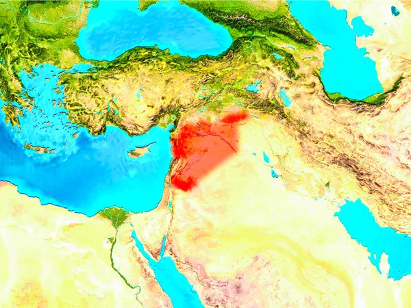 Síria em vermelho na Terra — Fotografia de Stock