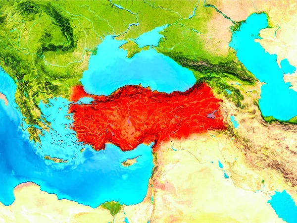 Turquie en rouge sur Terre — Photo