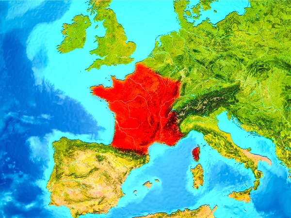 Francja w kolorze czerwonym na ziemi — Zdjęcie stockowe