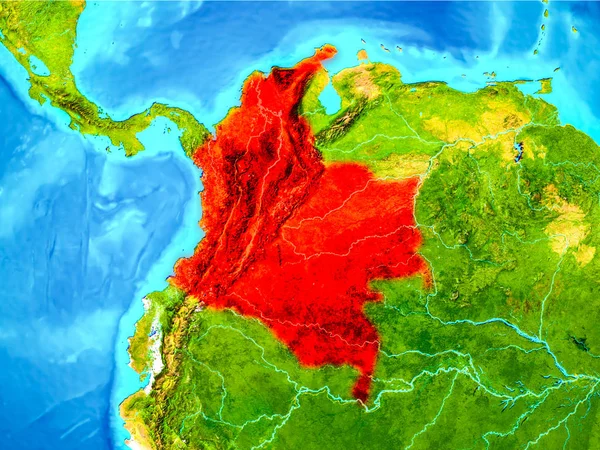 地球上の赤のコロンビア — ストック写真