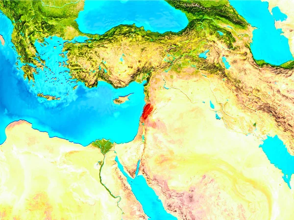 Líbano em vermelho na Terra — Fotografia de Stock