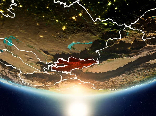 Kirguistán con sol en el planeta Tierra —  Fotos de Stock