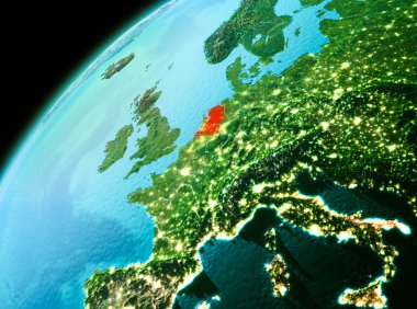 Hollanda akşam uzaydan