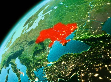 Ukrayna akşam uzaydan