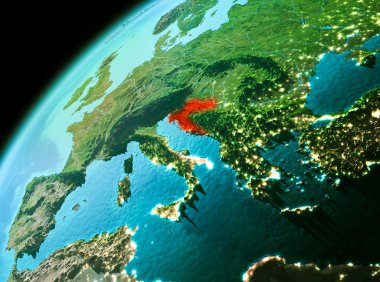 Hırvatistan akşam uzaydan