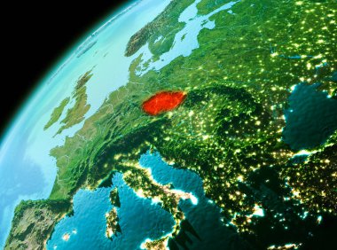 Çek Cumhuriyeti akşam uzaydan