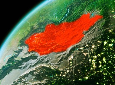 Moğolistan akşam uzaydan