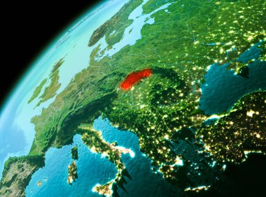 Slovakya akşam uzaydan