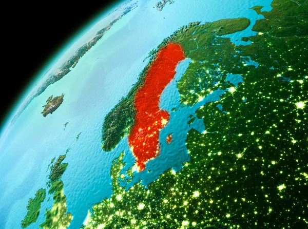İsveç akşam uzaydan — Stok fotoğraf