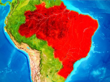 Brezilya dünya üzerindeki kırmızı