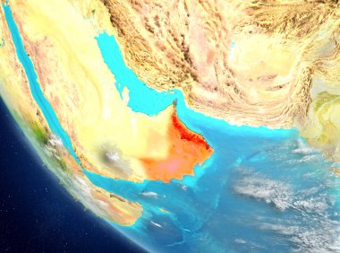 Umman Uydu görünümünde kırmızı