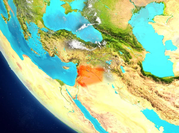 Suriye Uydu görünümünde kırmızı — Stok fotoğraf