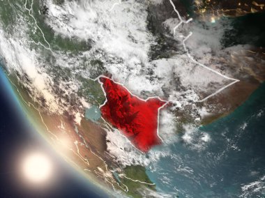 Günbatımı Kenya uzaydan yukarıda
