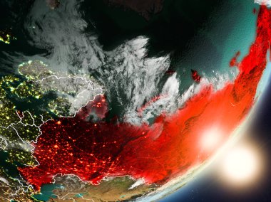 Uzaydan Rusya yükselen güneş