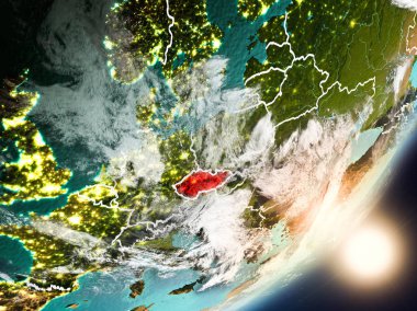 Çek Cumhuriyeti uzaydan yükselen güneş