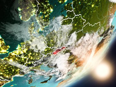 Uzaydan Slovakya yükselen güneş