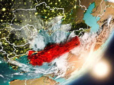 Uzaydan Türkiye yükselen güneş