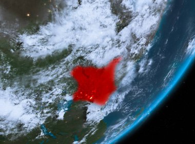 Geceleri Kenya'nın yörünge görünümü