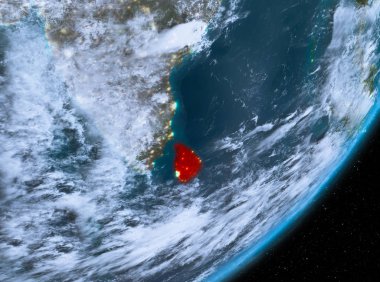 Sri Lanka görünümünü geceleri yörünge