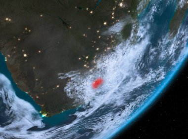 Lesotho yörünge görünümü geceleri