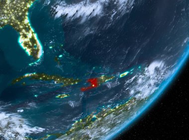 Geceleri Haiti yörünge görünümü