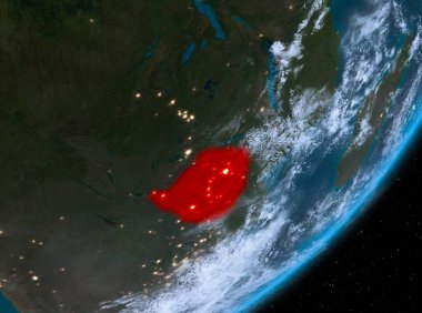 Geceleri Zimbabve yörünge görünümü