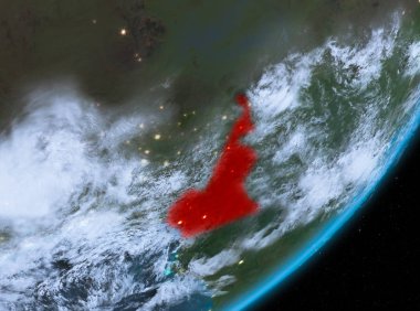 Kamerun yörünge görünümü geceleri