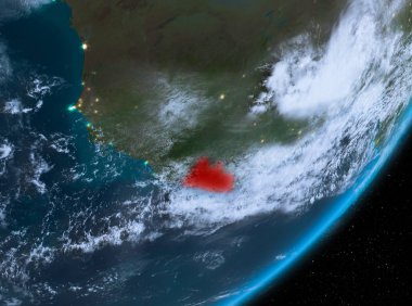 Liberya yörünge görünümü geceleri