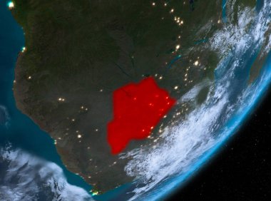 Geceleri Botsvana yörünge görünümü